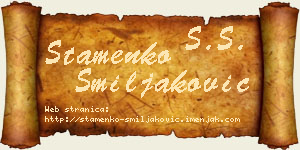 Stamenko Smiljaković vizit kartica